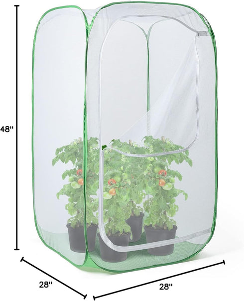 48" 28 28 48 Inches Outdoor Mesh Plant Enclosure, Mesh Plant Cover for Pests, Bird and Pest Protection Guard for Fruit