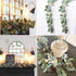 2Pack Artificial Eucalyptus Garland - 6 ft Faux Silk Eucalyptus Leaves Vines for Wedding Backdrop Decor