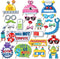 25Pcs Robot Photo Booth Props with Stick, Kids Photography Backdrop Decorations, Birthday Theme Selfie Props, Robotics