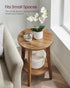 2-Tier ULET283T41 VASAGLE MAEZO Collection - Side Table, Small Round End Table, Nightstand with Tapered Legs, Curved