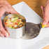 Ateco Round Food Molding Set, 4-Piece Set, 3.5 by 2.1-Inches High, Includes 2 Rings, Fitted Press & Transfer Plate