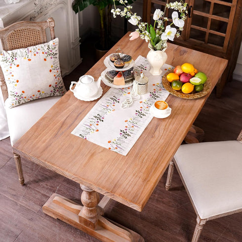 Country (14 28 Inch, ARTABLE Lace Tablecloth - Linen Color Embroidery Farm Elegant Coffee Tablecloth - Kitchen & Dining