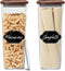 Essos Square Glass Jars with Wood Lids Set of (2) 80 fl oz