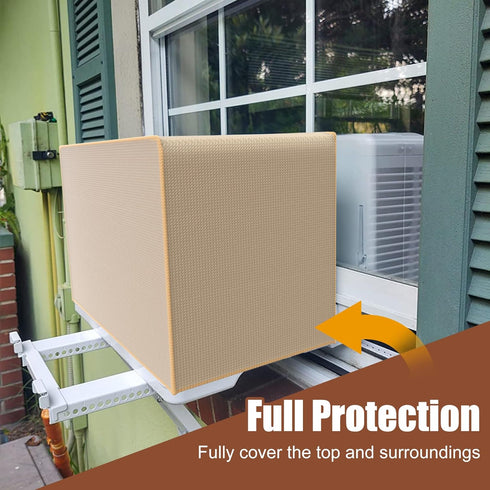 BJADE'S Window AC Cover for U-Shaped Window Air Conditioner Unit, Heavy-Duty, Waterproof 600D Polyester Outdoor