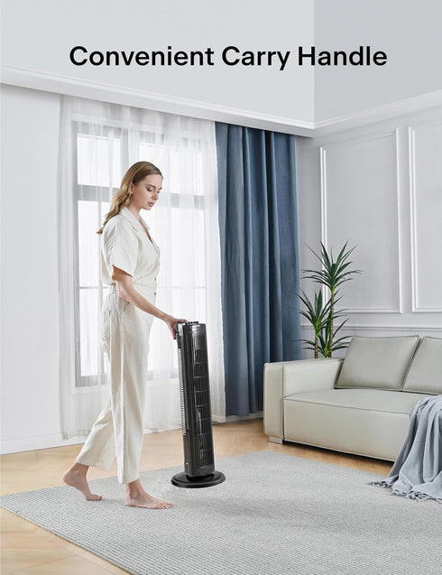 PELONIS 30 Inch Oscillating Tower Fan, 3 Speed Settings, Auto-off Timer, Standing Fan PFT28A2BBB, Black