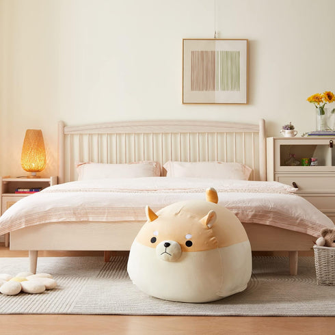 Stuffed Animal Storage Bean Bag Chair Cover for Kids Yellow Dog Shiba Inu Bean Bag Chair for Girls XX-Large Size Toy