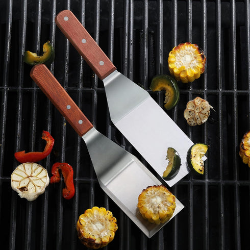 New Star Foodservice 36299 Heavy Duty Hamburger Turner/Spatula, Wood Handle, 11.5"