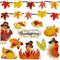 Whaline 20Pcs Fall Thanksgiving Reflective Car Magnets, Autumn Refrigerator Magnetic Stickers, Turkey Pumpkin Maple