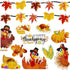 Whaline 20Pcs Fall Thanksgiving Reflective Car Magnets, Autumn Refrigerator Magnetic Stickers, Turkey Pumpkin Maple