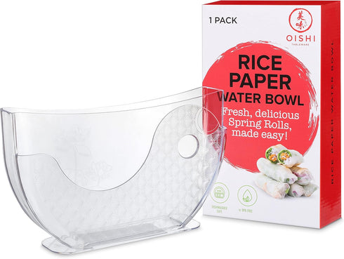 Rice Paper Water-Spring Roll Bowl, Holder for Rice Paper Wrappers for Spring Rolls, 1 Pack Rice Paper Not Included