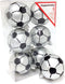 PEPPERLONELY Soccer Shatterproof Sports Ball Ornaments, Set of 6PC, 65mm (2-1/2 Inch)
