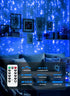 300 9.8ft 9.8ft 8 1 Pack Brightown LED Blue Fairy Curtain Lights, x String Lights, USB Plug in Lighting Modes Christmas