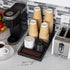 Mind Reader Black Cup and Condiment Station, Countertop Organizer for Coffee Bar, Metal Mesh 8.5"L x 14.5"W x 5.25"H