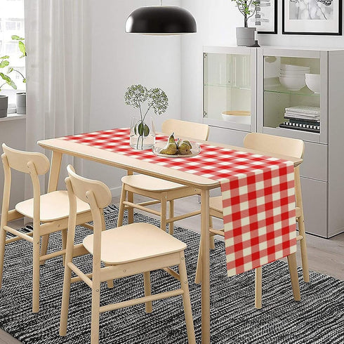 DDCBNS 13 36 Inch Buffalo Plaid Table Runner,Classic Red and White Farmhouse Table Runner Checkered Table Cover