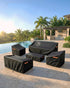 BRUXOLAY 600D 32 32 18 Inches Waterproof Patio Ottoman Cover, Heavy Duty Square Outdoor Side Table Furniture Cover