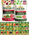 HOME GROWN 70 Variety Vegetable & Herb Seeds 32,000+ USA Non-GMO Heirloom