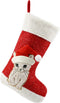 WEWILL 20'' Cute Cat Christmas Stockings, Embroidered Xmas Socks Holiday Party Gift
