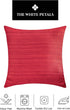 The White Petals Christmas Red Euro Pillow Covers, Faux Silk, 26x26 inch, Pack of 2