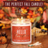Fall Candles - 'Hello Pumpkin' Soy Pumpkin Spice Candle, Infused with Essential Oils, 9oz Reusable Jar, 50 Hour Burn