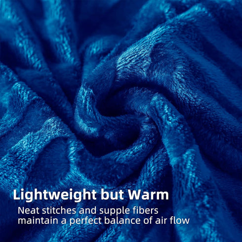 Whale Flotilla Flannel Fleece Throw Blanket, Soft Velvet Lightweight Plush Chevron Design, 50x60 Inch, Royal Blue