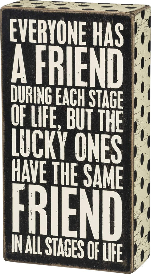 Primitives by Kathy 28579 Polka Dot Trimmed Box Sign, 4 x 7.5-Inches, All Stages