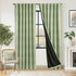 jinchan 95% 84 inch Set 2 Blackout Bohemian Moon Phase Print Bedroom Curtains Long sage Green Pole Pocket Rear tab