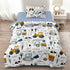 Leaflin 4-Pcs Construction Twin Size Boys Bedding Set, Kids Comforter Set for Teens