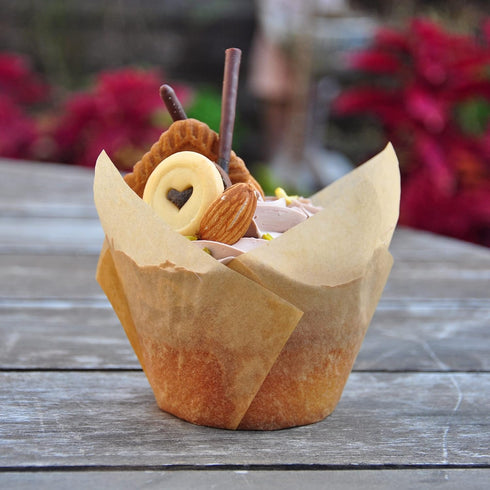 Extra Large Jumbo Muffin Greaseproof Paper Baking Cups - 2-1/4" x 3-3/4", Case of 125 pcs