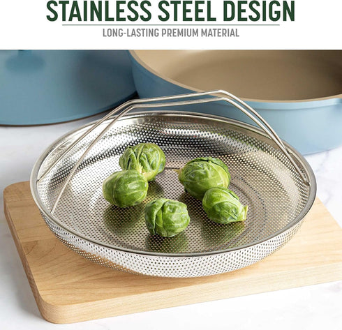 Goodful All-In-One Pan Steamer Basket - Premium Stainless Steel, Dishwasher Safe, Perfect for Steaming Vegetables