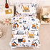 4 Sets Set Set PERFEMET Piece Boys Twin Bedding Car Printed on White Kids Comforter for Boys Reversible Cartoon
