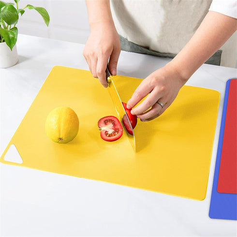 WK Plastic Cutting Board Set of 3, Flexible Non-Slip Mats, Dishwasher Safe, BPA Free, Multi Sizes