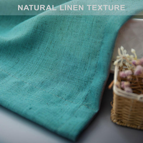 Country 30 Inch 2 Teal Kitchen Curtains for Small Windows Length Tier Panels Back Tab Top Pocket Thick Sheer Short