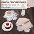 kilofly Crochet Cotton Lace Table Placemats Doilies, 4pc, White, Blossoms, 10 inch