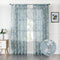 Tollpiz Blue Floral Sheer Curtains, Flower Print Vine Embroidery, 54 x 63 inches, Set of 2 Panels for Bedroom & Living