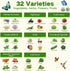 8 30,000+ 32 USDA Zone Heirloom Seed Bank, Non-GMO Varieties of Seeds for Planting Vegetables Herbs, Survival Seed Kit