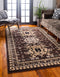 Unique Loom Taftan Collection Area Rug - Border Geometric Tribal Design, 2 ft 2 in x 3 ft, Brown/Tan