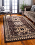 Unique Loom Taftan Collection Area Rug - Border Geometric Tribal Design, 2 ft 2 in x 3 ft, Brown/Tan