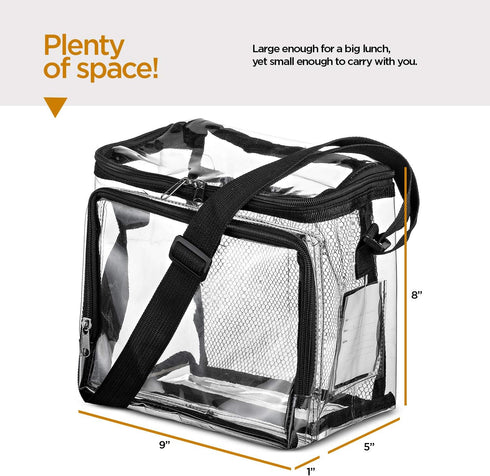 SP HOME GOODS Stadium Approved Clear Tote Bag with Adjustable Strap, See Through Zippered Lunch Bags