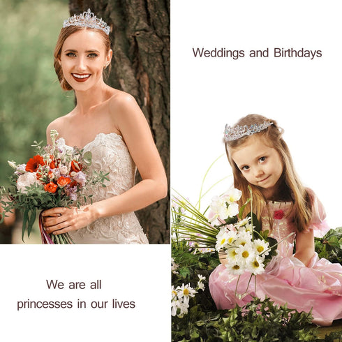 Velscrun Birthday Queen Tiaras Crown for Women, Silver Birth Crown Headband for 30th 40th 50th Birthday