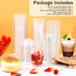 450 Pack 3 (5/6oz) Plastic Dessert Cups With Lids and Spoons - Square/Round/Five-Pointed Star Styles Clear Parfait Cups