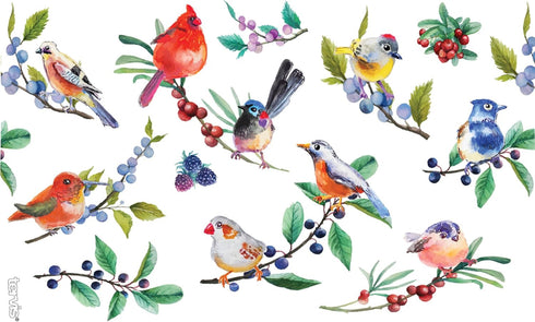 Tervis Watercolor Songbirds Double Walled Insulated Tumbler Cup - Made in USA, Keeps Drinks Cold & Hot, 16oz, Clear