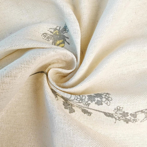 Wildflower,23.663 Inch) Coffee Table Cloth Rustic Style Living Room Center End Table Cover with Pocket, Cotton Linen