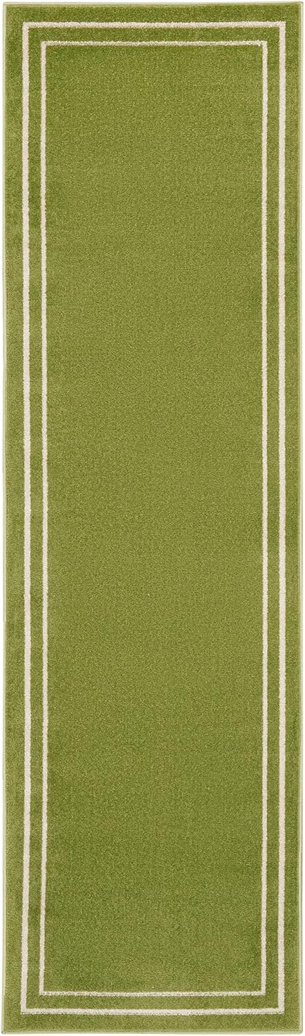 2'2" 7'6" (8' Nourison Home Nourison Essentials Green Ivory x Area Rug - Easy Clean, Non Shedding, Bed Room, Living