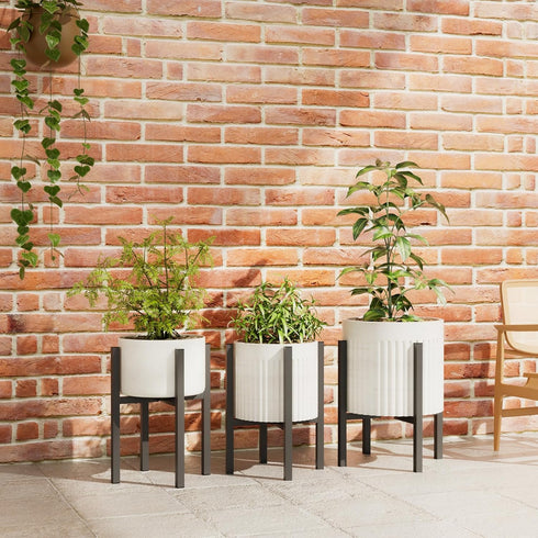 8 12 Inches Linpla Adjustable Metal Plant Stand Indoor Outdoor - Fits to Pots - Mid Century Modern Planter Stand Single