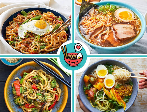 Unbreakable Ramen Bowl Set: 1 Large Japanese Style Melamine Ramen Bowl, Dipping Bowl, Chopsticks, Red-Black