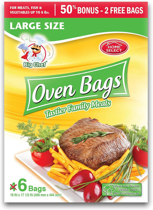 10750-4 Oven Bags with 2 Bonus Bags, Total 6 Bags