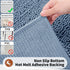 Yimobra Luxury Shaggy U-Shaped Contour Toilet Bath Mat, 24.4 x 20.4 Inches, Denim Blue, Soft, Non-Slip, Machine-Washable