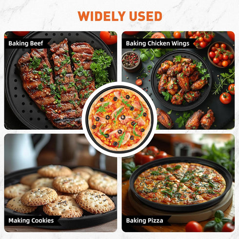 12 Inch Pizza Pan with Holes, Nonstick Round Perforated Carbon Steel Pizza Baking Pans for Home Kitchen