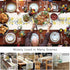 90 Inch Spring Table Runner, Summer Flower Wild Leaves Floral Holiday Dinner Party Decoration for Dining Room