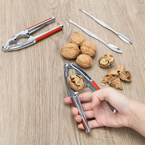 4 2 Pcs Walnut Cracker Tools, Windspeed Nut Crackers Three Opening Clips Nut Shell Openers Tools for Seafood Cracker